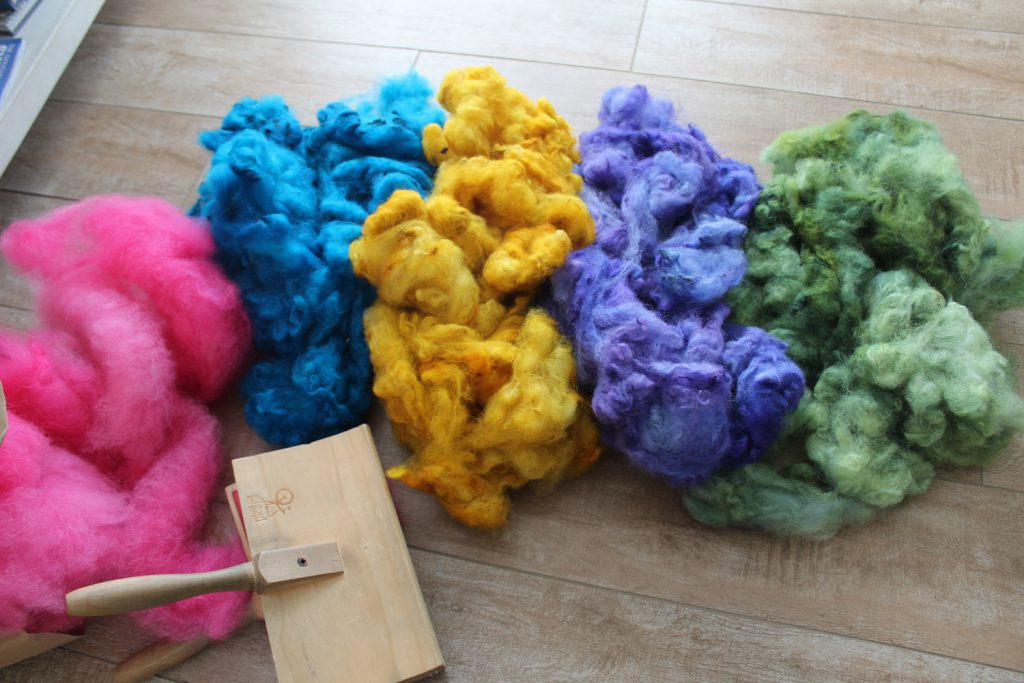 dyed alpaca fibre