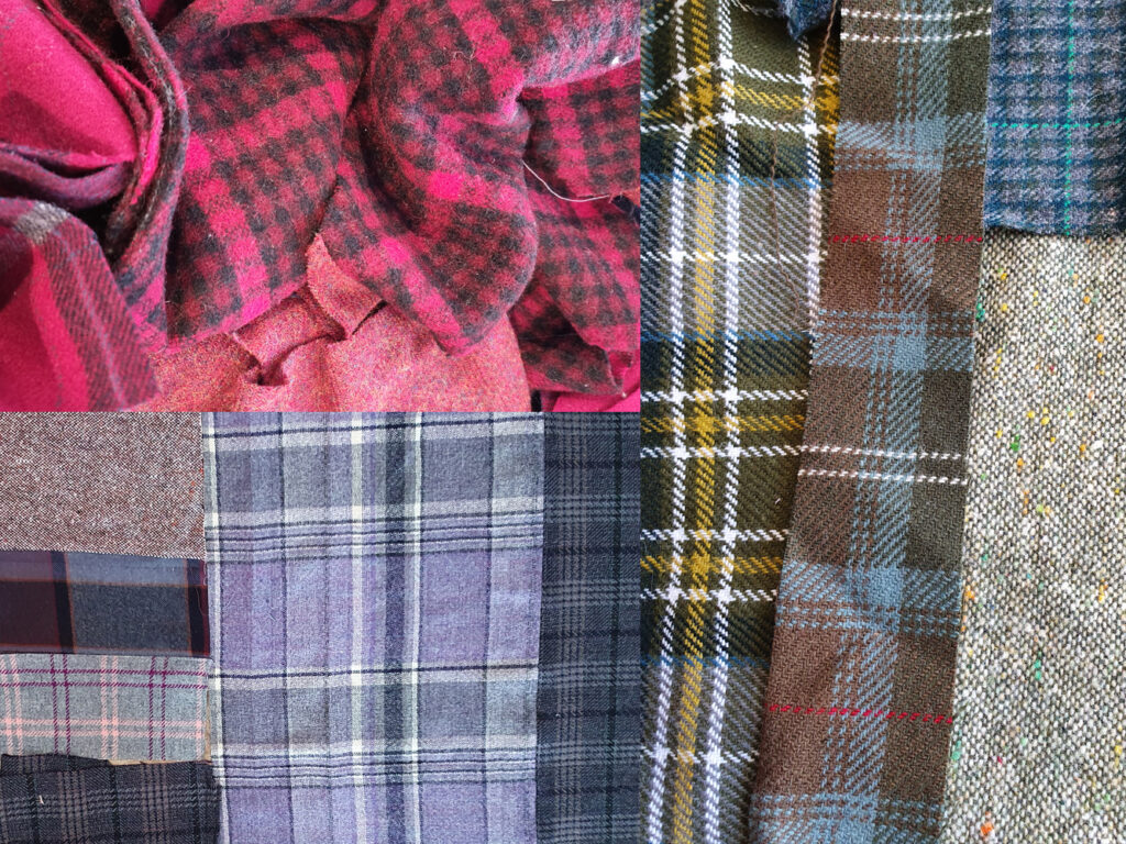 a selection of woolen fabrics