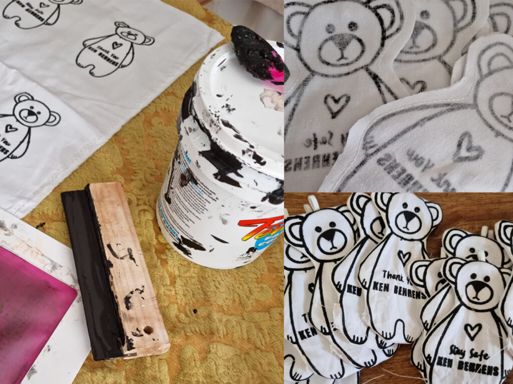 printing and sewing the Ken Behren Bears